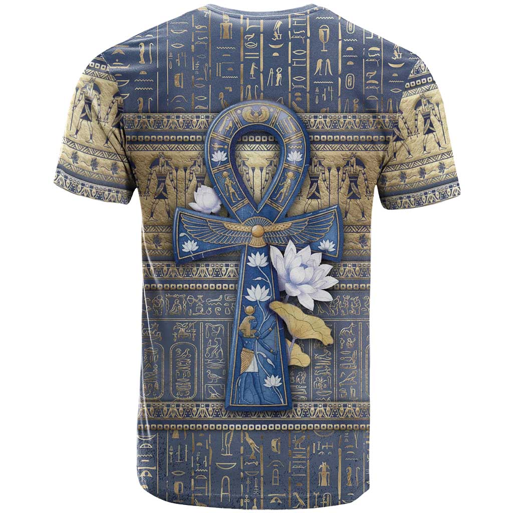Ankh Egypt T shirt Egyptian Lotus Flowers