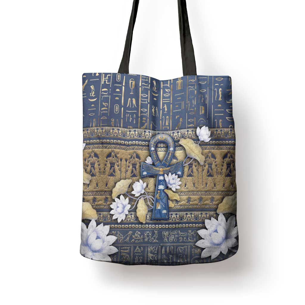 Ankh Egypt Tote Bag Egyptian Lotus Flowers