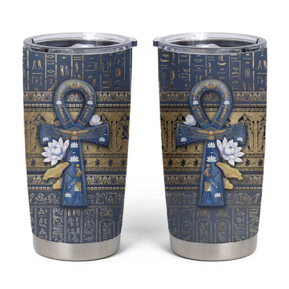 Ankh Egypt Tumbler Cup Egyptian Lotus Flowers