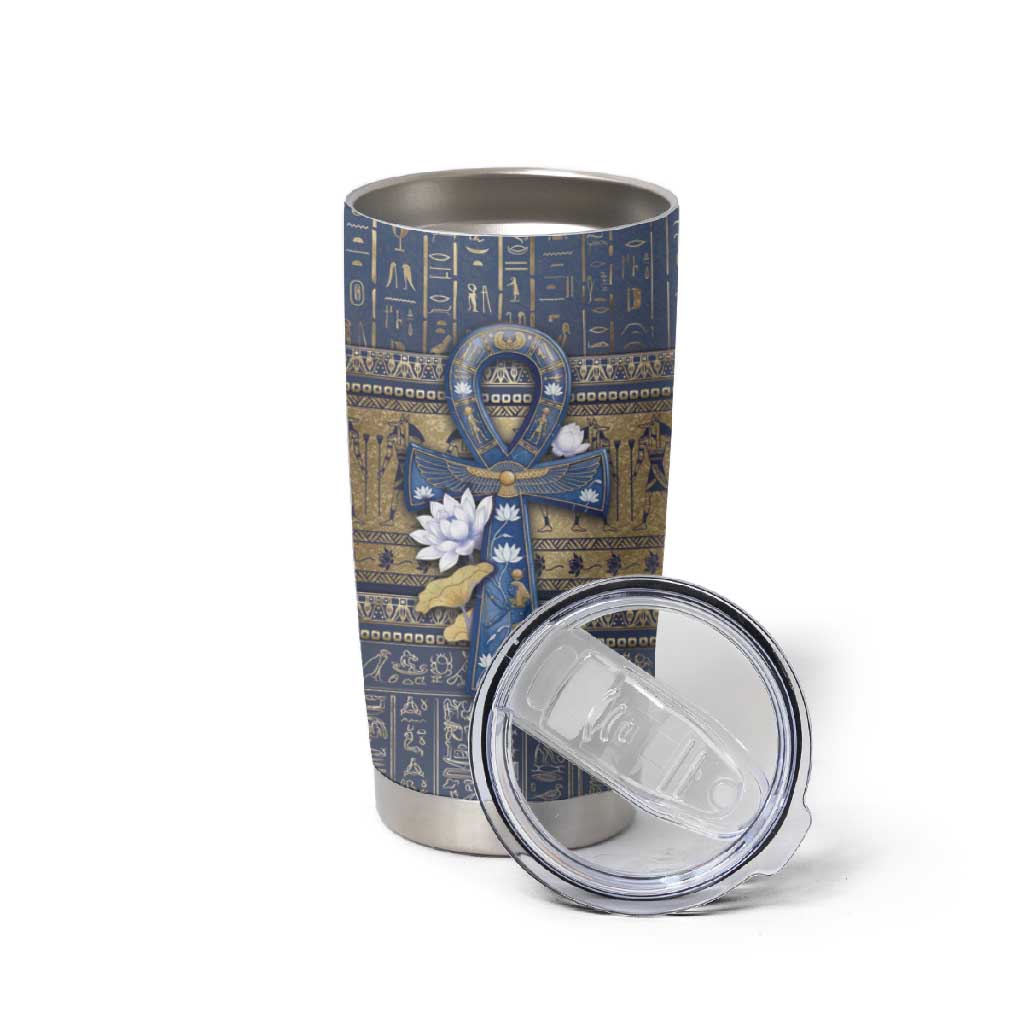 Ankh Egypt Tumbler Cup Egyptian Lotus Flowers