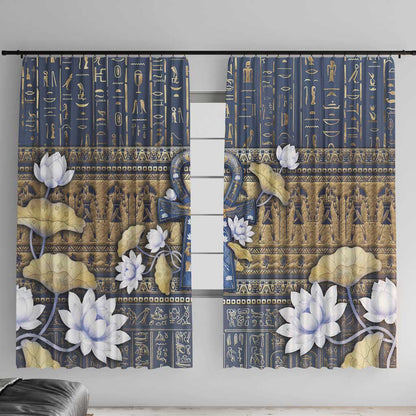 Ankh Egypt Window Curtain Egyptian Lotus Flowers