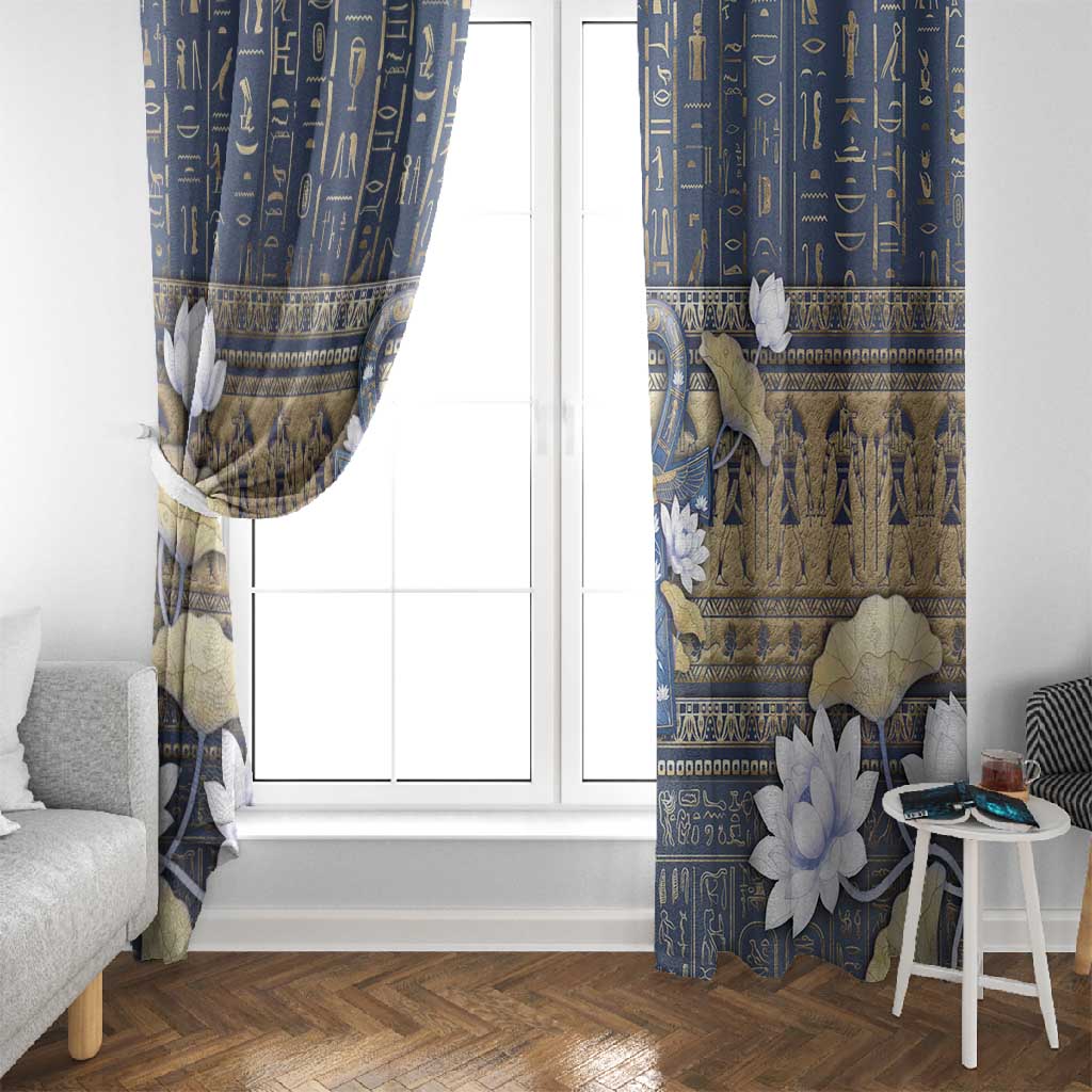 Ankh Egypt Window Curtain Egyptian Lotus Flowers