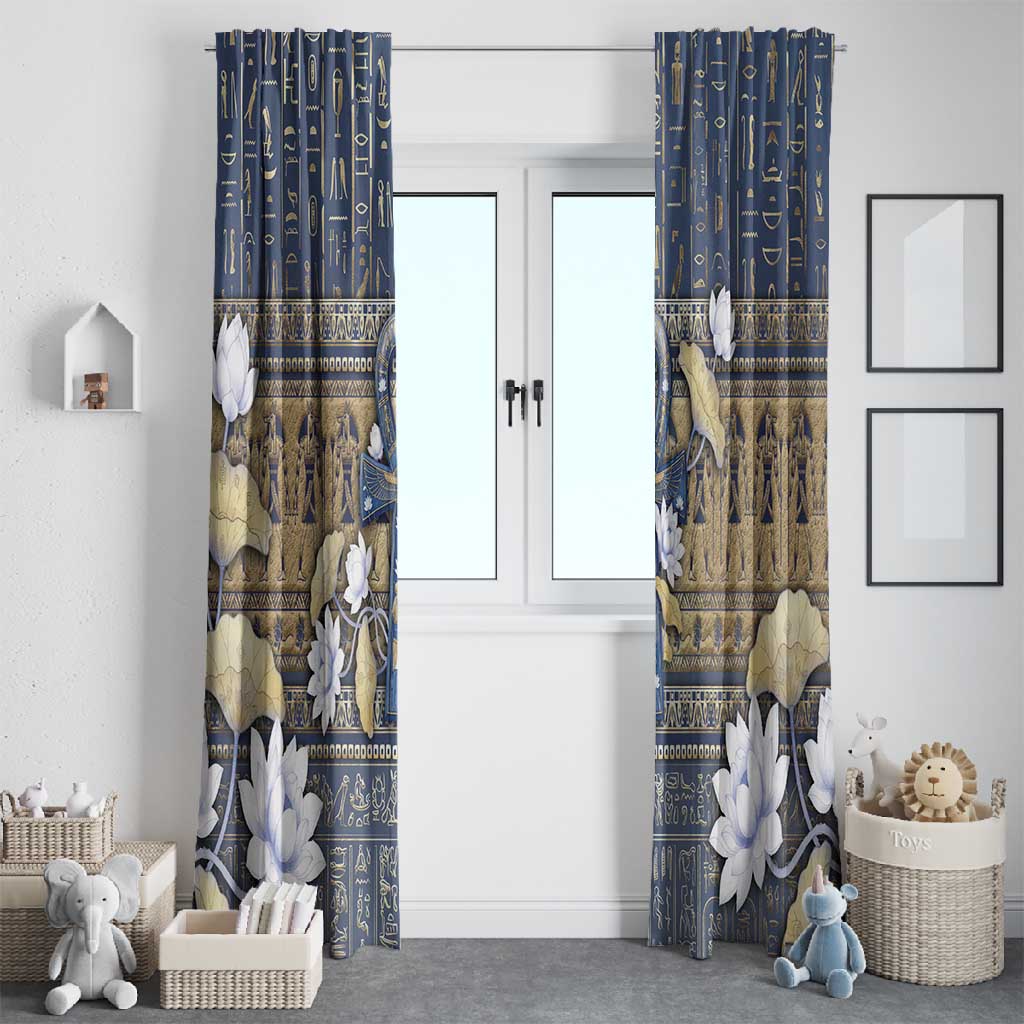 Ankh Egypt Window Curtain Egyptian Lotus Flowers