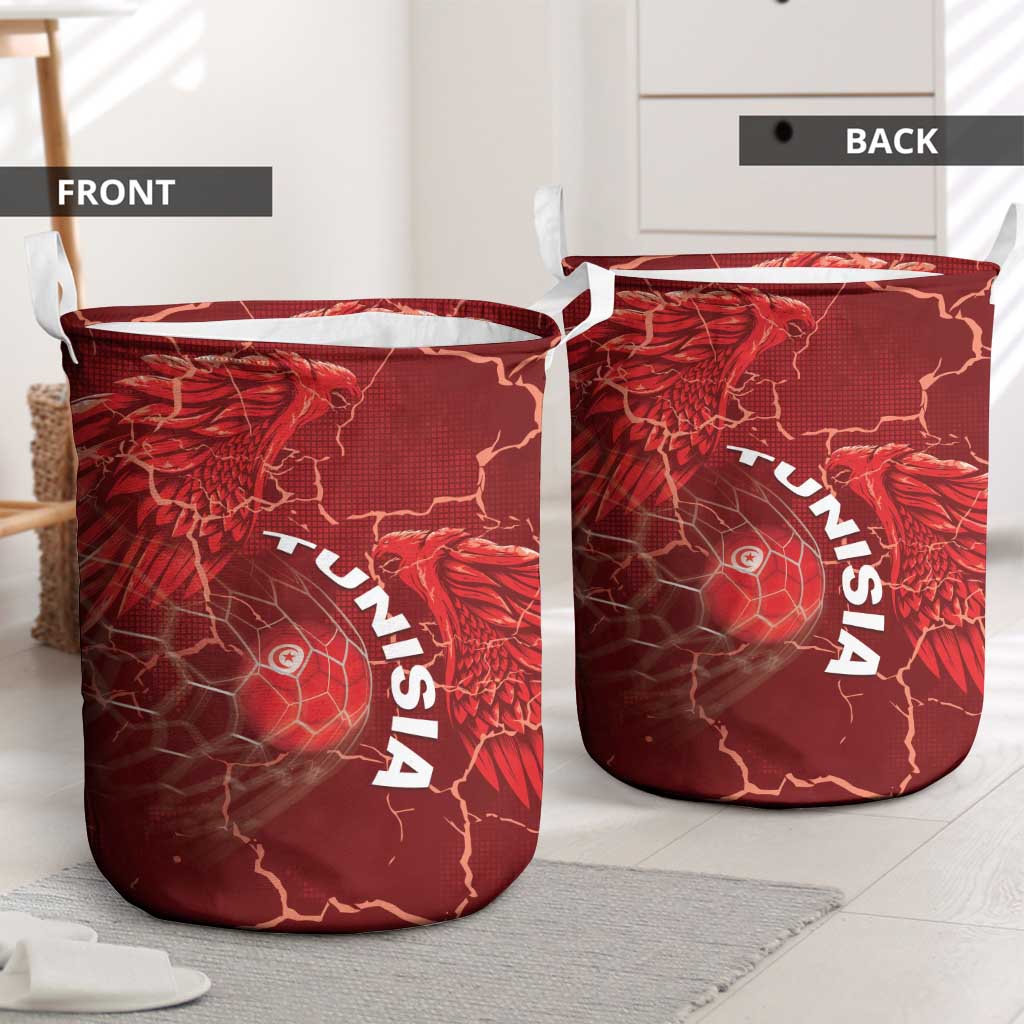 Tunisia Football Laundry Basket Eagle Cracked Texture Athletic
