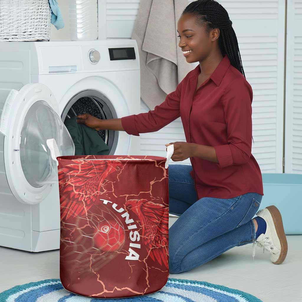 Tunisia Football Laundry Basket Eagle Cracked Texture Athletic