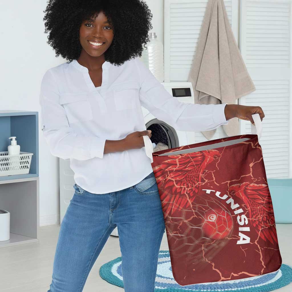 Tunisia Football Laundry Basket Eagle Cracked Texture Athletic