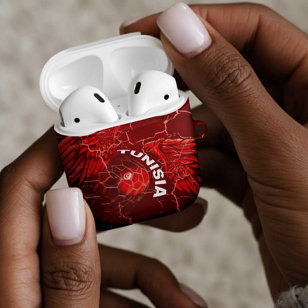 Tunisia Football AirPods Case Eagle Cracked Texture Athletic