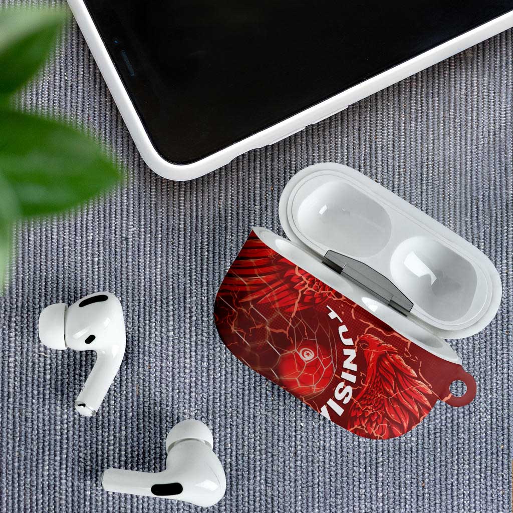 Tunisia Football AirPods Case Eagle Cracked Texture Athletic