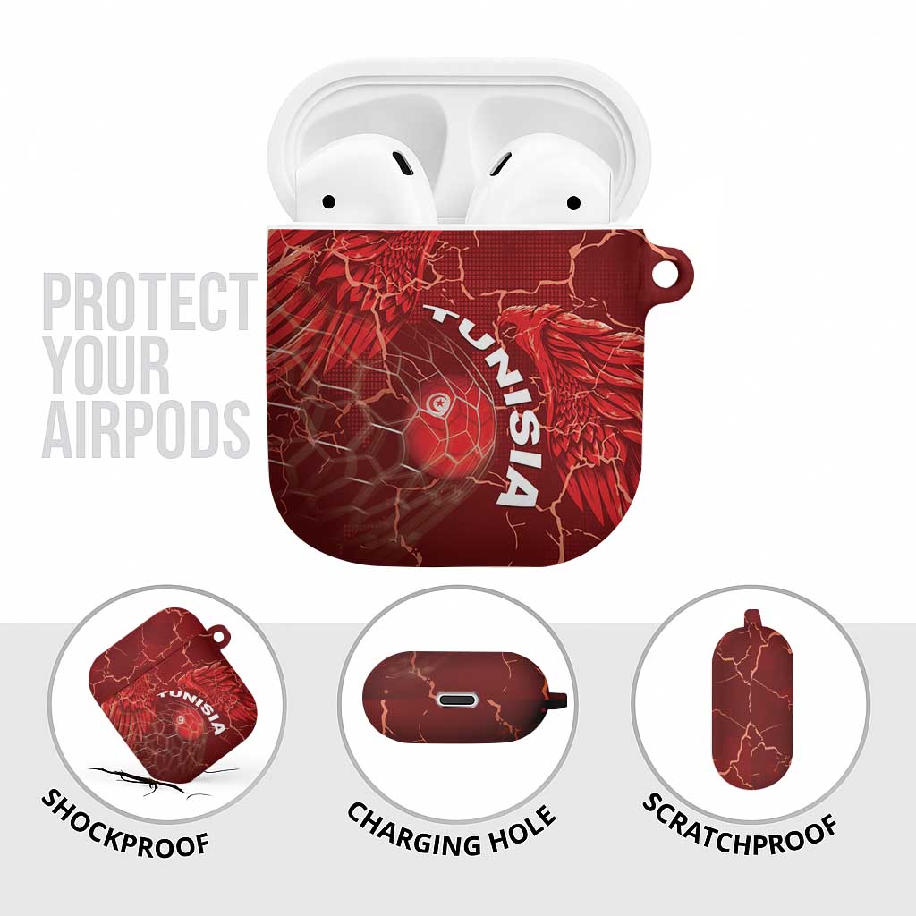Tunisia Football AirPods Case Eagle Cracked Texture Athletic