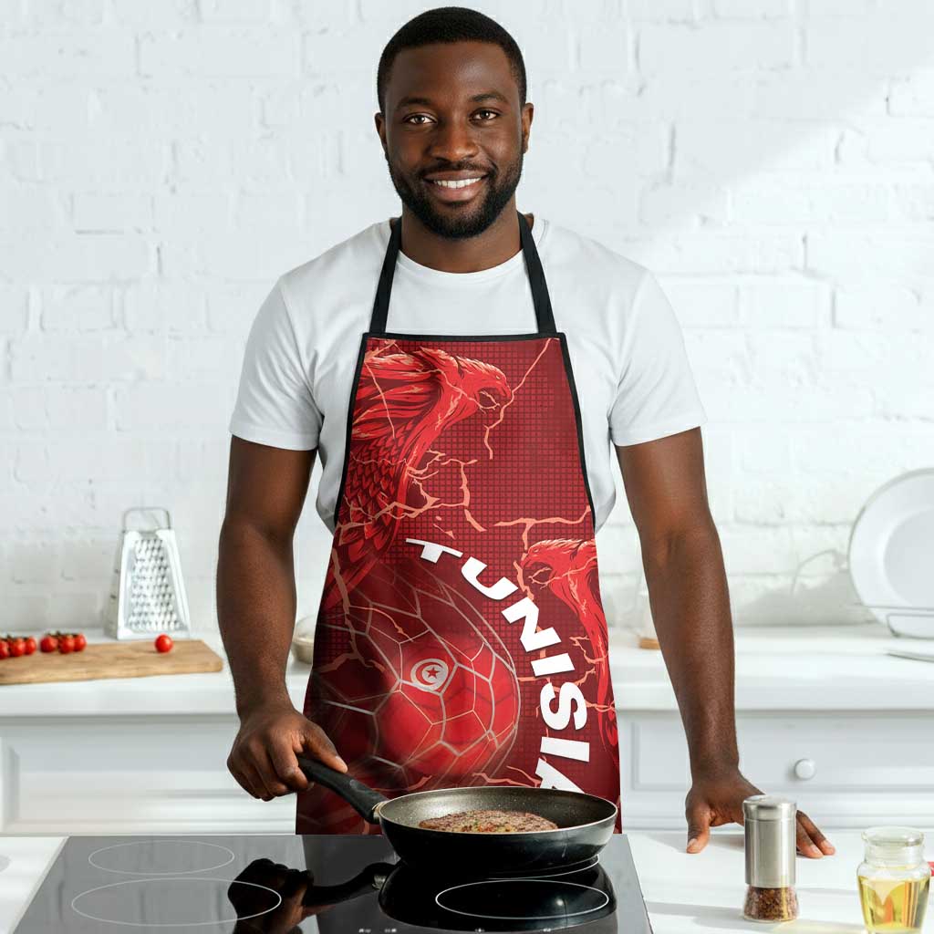 Tunisia Football Apron Eagle Cracked Texture Athletic