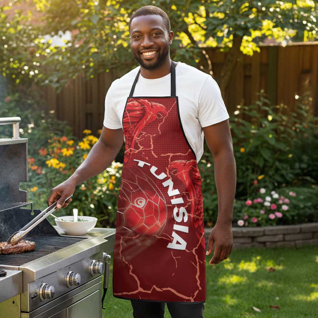 Tunisia Football Apron Eagle Cracked Texture Athletic