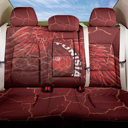 Tunisia Football Back Car Seat Cover Eagle Cracked Texture Athletic