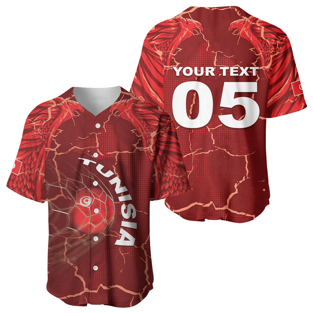 Custom Tunisia Football Baseball Jersey Eagle Cracked Texture Athletic