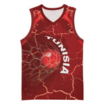 Custom Tunisia Football Basketball Jersey Eagle Cracked Texture Athletic