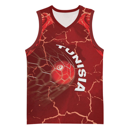 Custom Tunisia Football Basketball Jersey Eagle Cracked Texture Athletic