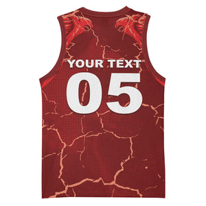 Custom Tunisia Football Basketball Jersey Eagle Cracked Texture Athletic