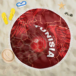 Tunisia Football Beach Blanket Eagle Cracked Texture Athletic