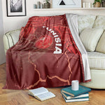 Tunisia Football Blanket Eagle Cracked Texture Athletic