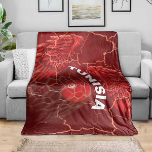 Tunisia Football Blanket Eagle Cracked Texture Athletic