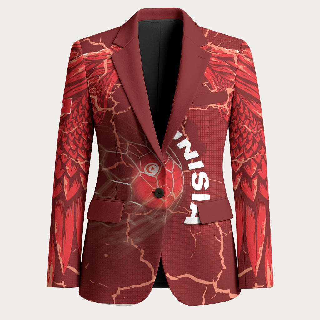 Custom Tunisia Football Blazer Eagle Cracked Texture Athletic