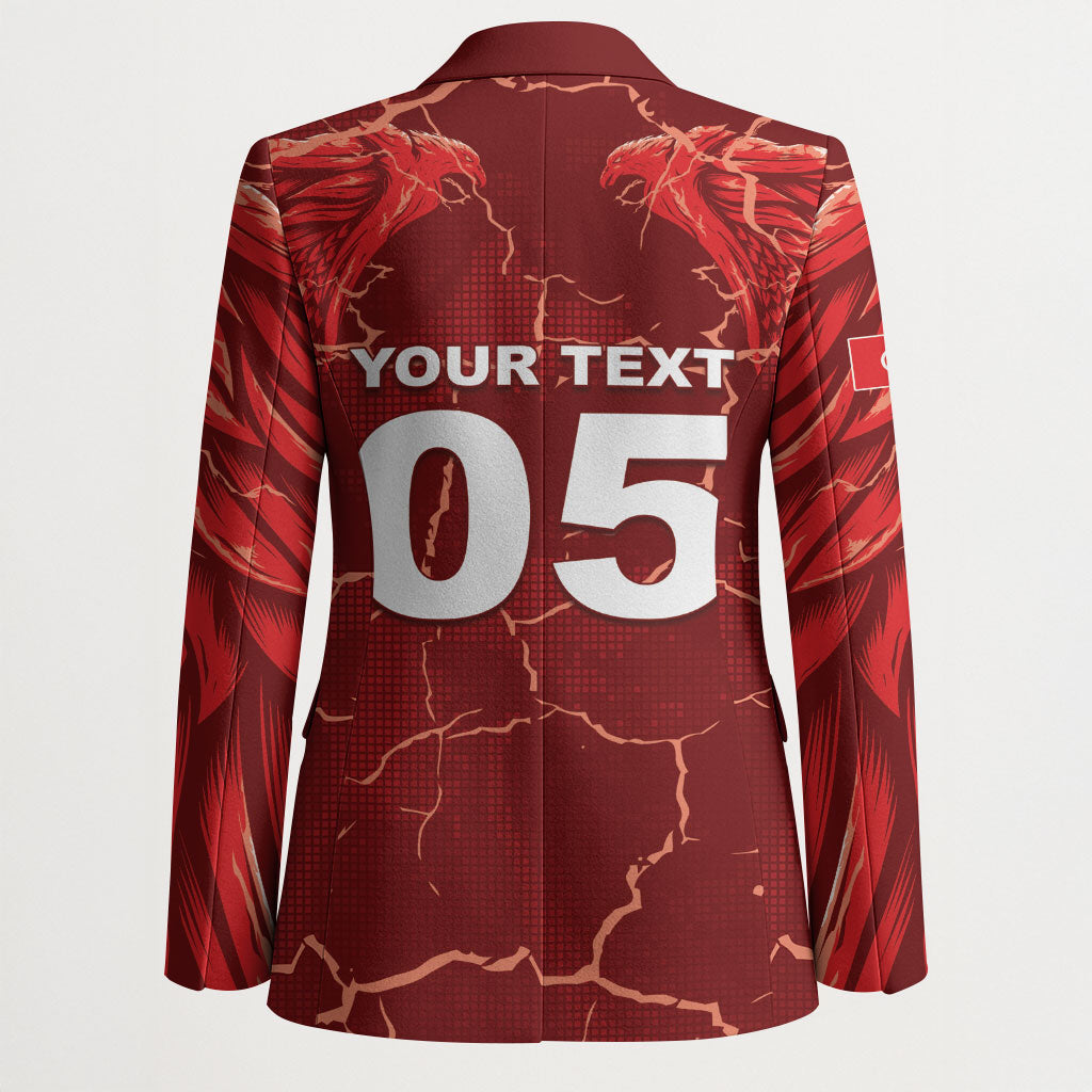 Custom Tunisia Football Blazer Eagle Cracked Texture Athletic