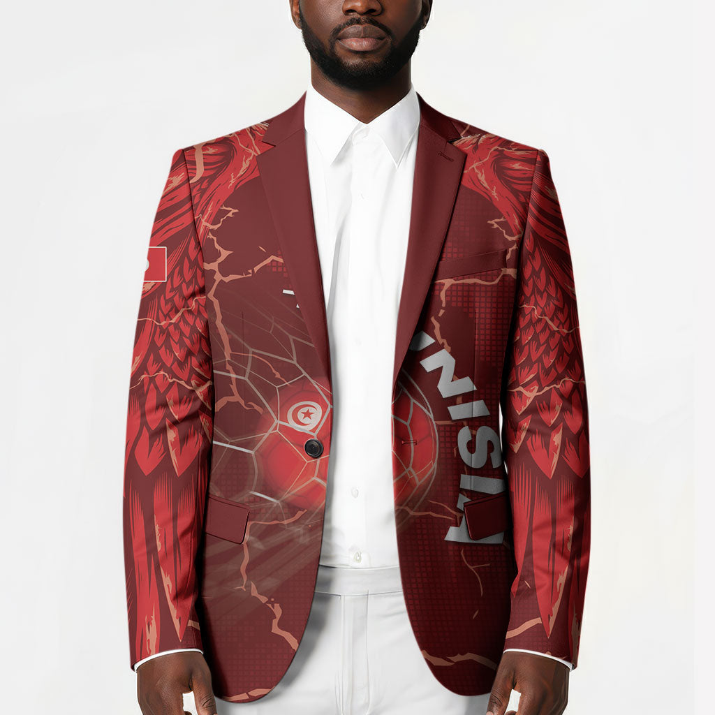 Custom Tunisia Football Blazer Eagle Cracked Texture Athletic