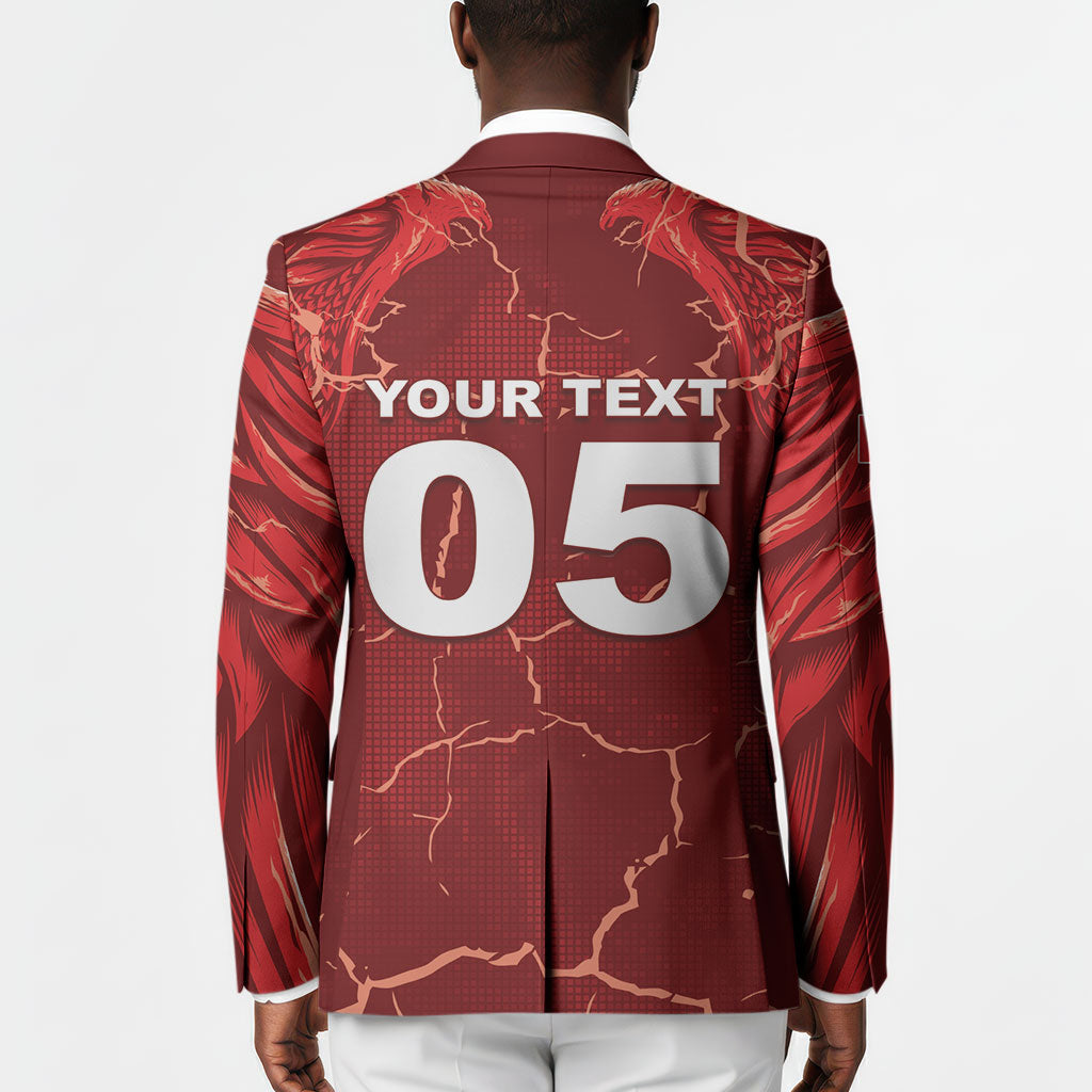 Custom Tunisia Football Blazer Eagle Cracked Texture Athletic