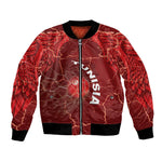 Custom Tunisia Football Bomber Jacket Eagle Cracked Texture Athletic