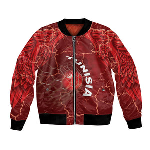 Custom Tunisia Football Bomber Jacket Eagle Cracked Texture Athletic