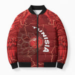 Custom Tunisia Football Bomber Puffer Jacket Eagle Cracked Texture Athletic