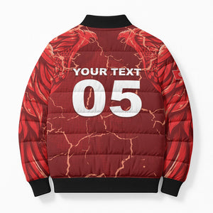 Custom Tunisia Football Bomber Puffer Jacket Eagle Cracked Texture Athletic