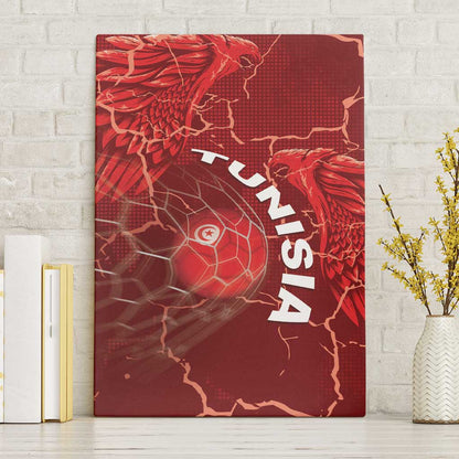 Tunisia Football Canvas Wall Art Eagle Cracked Texture Athletic