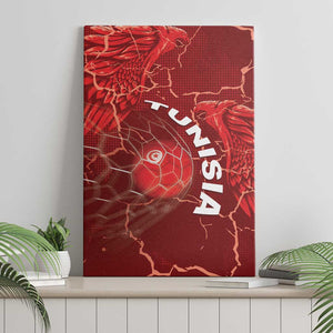 Tunisia Football Canvas Wall Art Eagle Cracked Texture Athletic