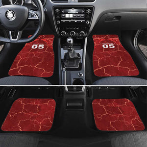 Custom Tunisia Football Car Mats Eagle Cracked Texture Athletic