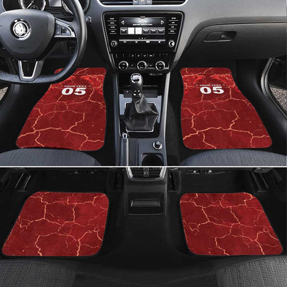 Custom Tunisia Football Car Mats Eagle Cracked Texture Athletic