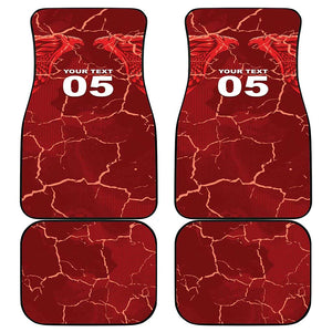 Custom Tunisia Football Car Mats Eagle Cracked Texture Athletic