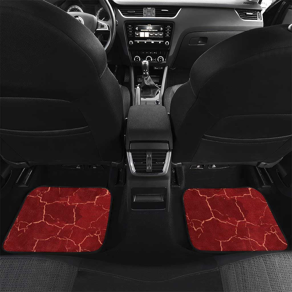 Custom Tunisia Football Car Mats Eagle Cracked Texture Athletic