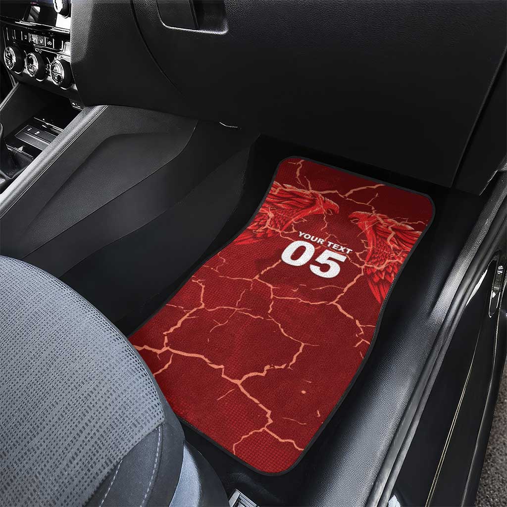 Custom Tunisia Football Car Mats Eagle Cracked Texture Athletic