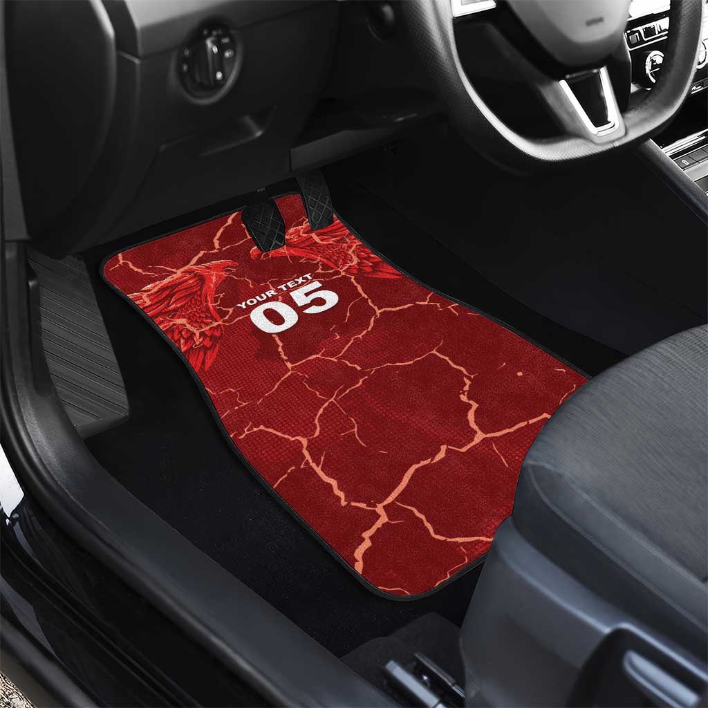 Custom Tunisia Football Car Mats Eagle Cracked Texture Athletic
