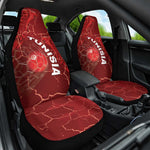 Tunisia Football Car Seat Cover Eagle Cracked Texture Athletic