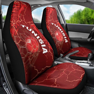 Tunisia Football Car Seat Cover Eagle Cracked Texture Athletic