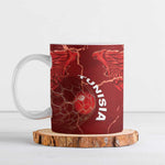 Custom Tunisia Football Ceramic Mug Eagle Cracked Texture Athletic