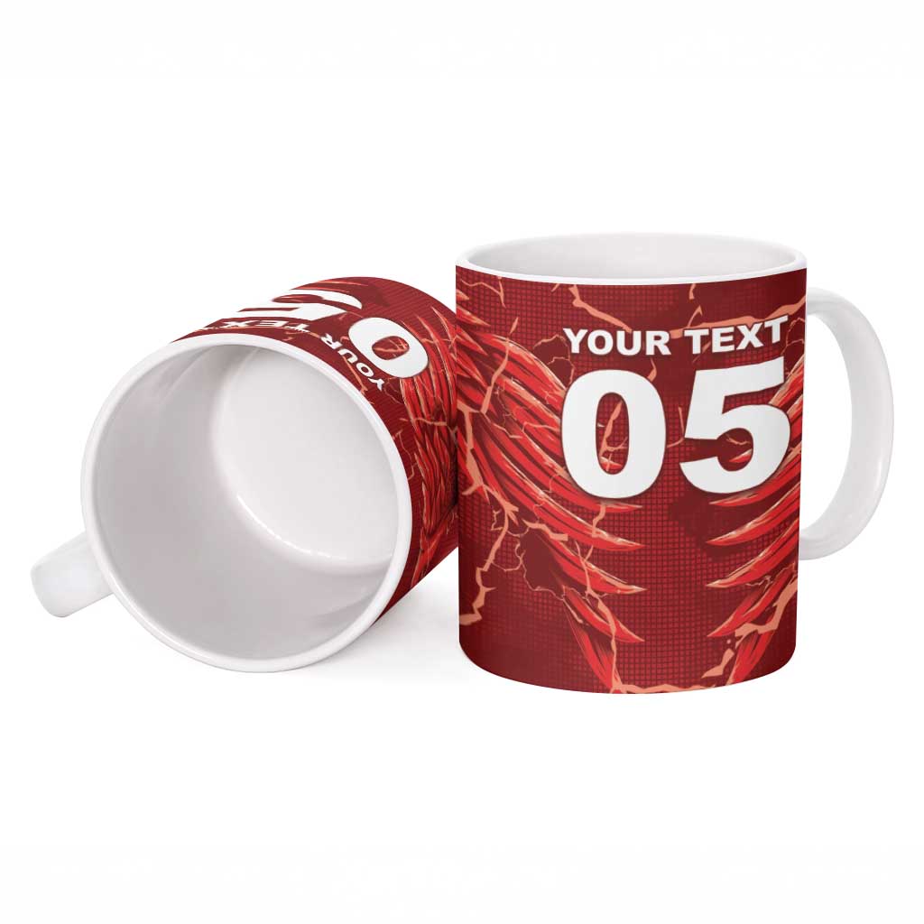 Custom Tunisia Football Ceramic Mug Eagle Cracked Texture Athletic