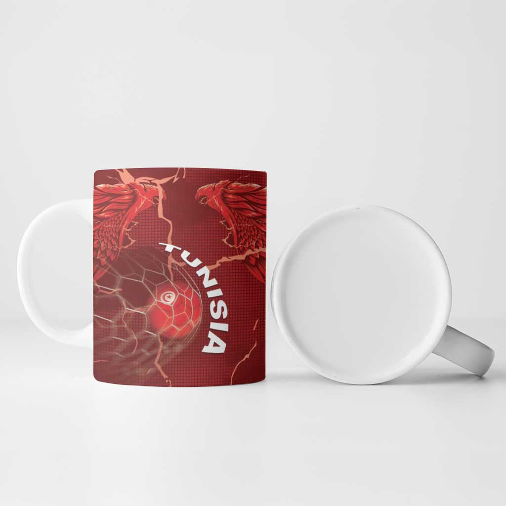 Custom Tunisia Football Ceramic Mug Eagle Cracked Texture Athletic