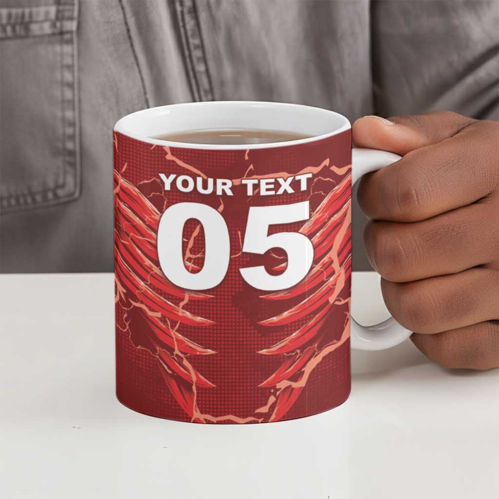 Custom Tunisia Football Ceramic Mug Eagle Cracked Texture Athletic