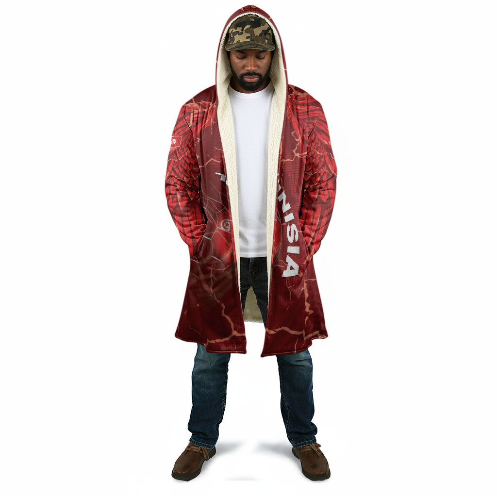 Custom Tunisia Football Cloak Eagle Cracked Texture Athletic