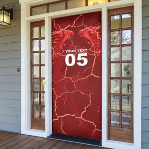Custom Tunisia Football Door Cover Eagle Cracked Texture Athletic