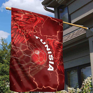 Tunisia Football Garden Flag Eagle Cracked Texture Athletic