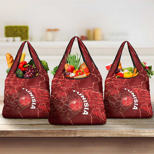 Tunisia Football Grocery Bag Eagle Cracked Texture Athletic