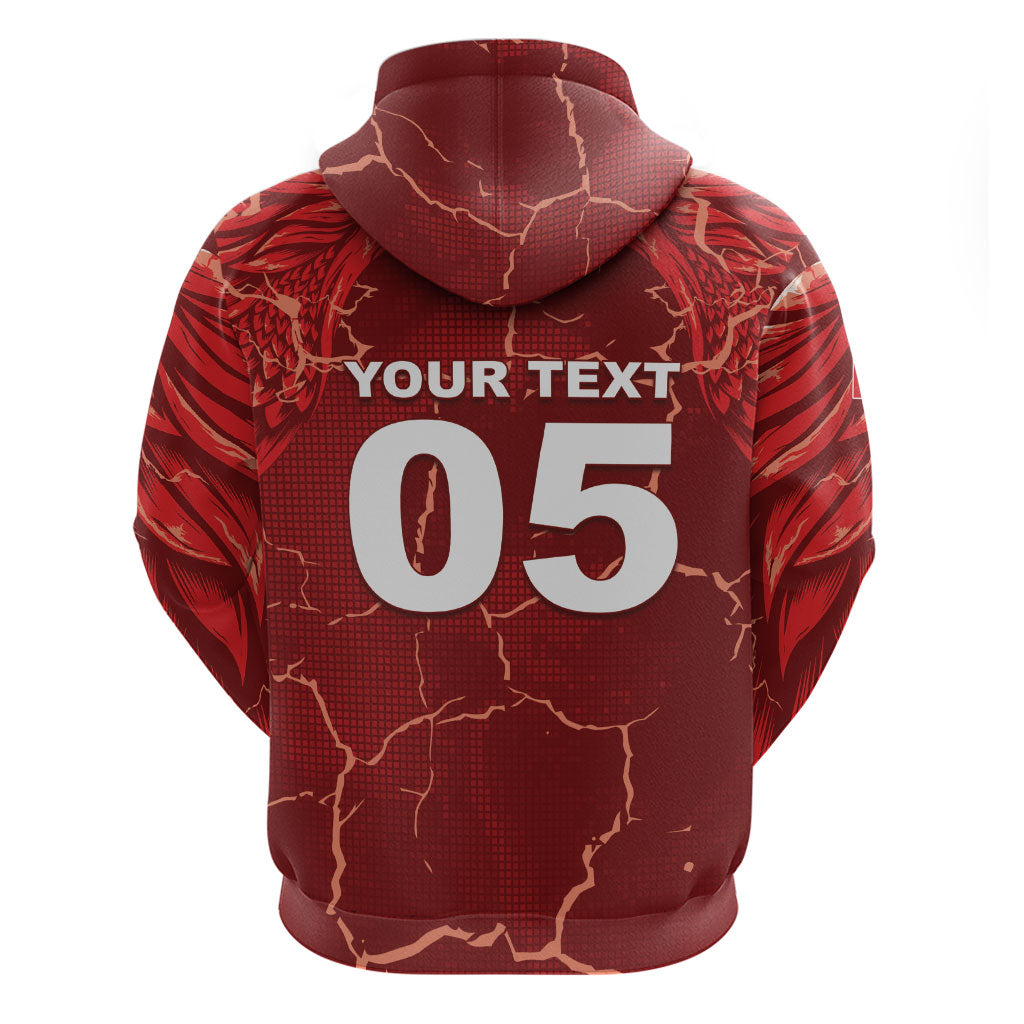 Custom Tunisia Football Hoodie Eagle Cracked Texture Athletic